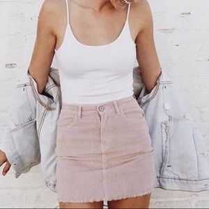 Brandy Melville Pink “Juliette” Corduroy Skirt